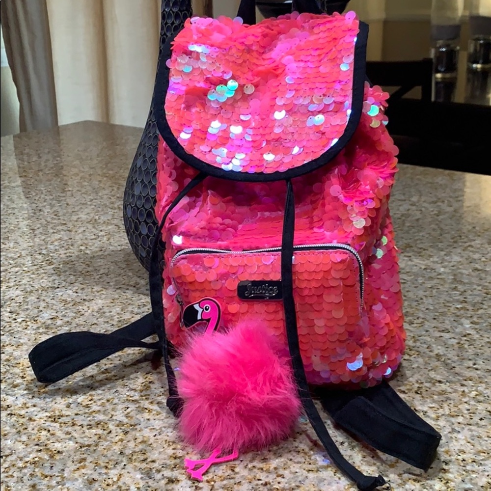 Justice pink flamingo  backpack 🦩